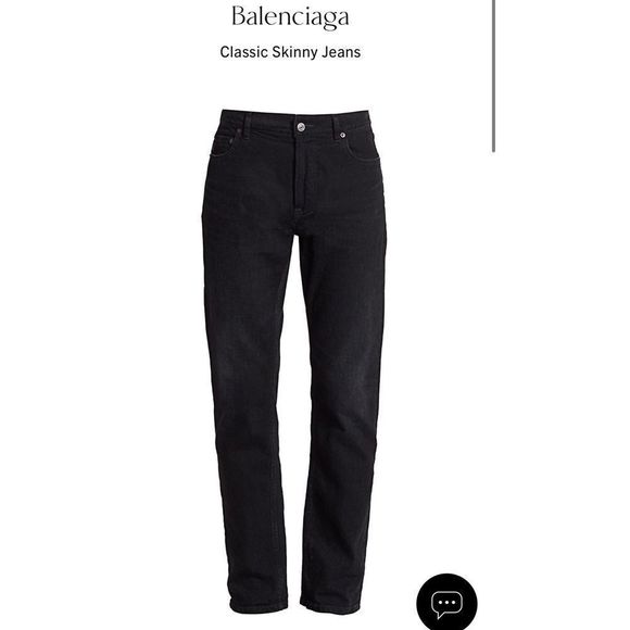 BALENCIAGA Black Straight Leg Denim Jeans Size 27 ankle length - Picture 2 of 8